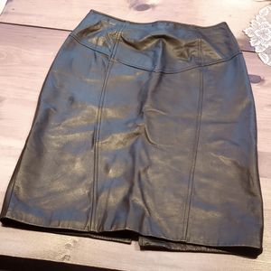 Black leather skirt